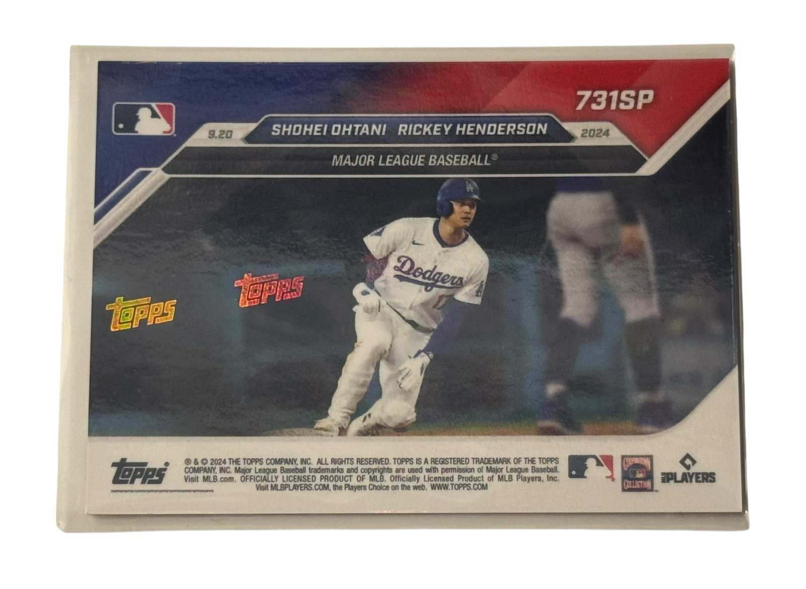 Shohei Ohtani Rickey Henderson 2024 Topps NOW Dodgers HR SB MLB record card limited edition