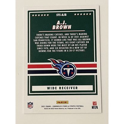 2021 Chronicles A.J. Brown 38/99 - STARS AND STRIPES #STS-AJB - Tennessee Titans