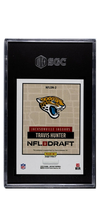 Travis Hunter RC Auto 2025 Panini Instant Draft Night NFLDN‑2 NFL Jaguars SGC 10