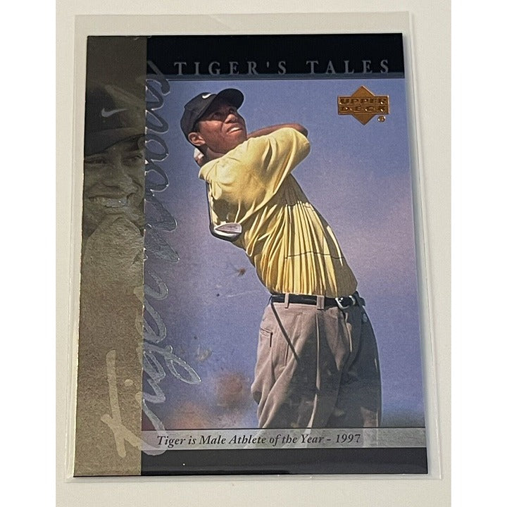 Tiger Woods RC 2001 Upper Deck - PGA Tiger's Tales #TT14 PGA Tour Rookie Of Year