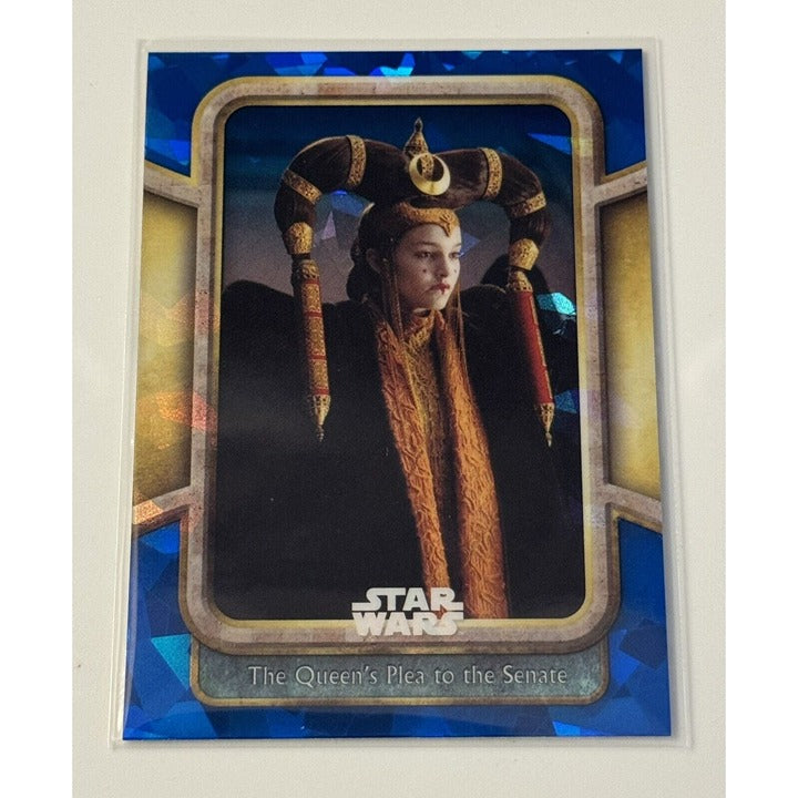 2024 Topps Chrome Blue Sapphire Star Wars Phantom Menace - Queen Amidala Card 60