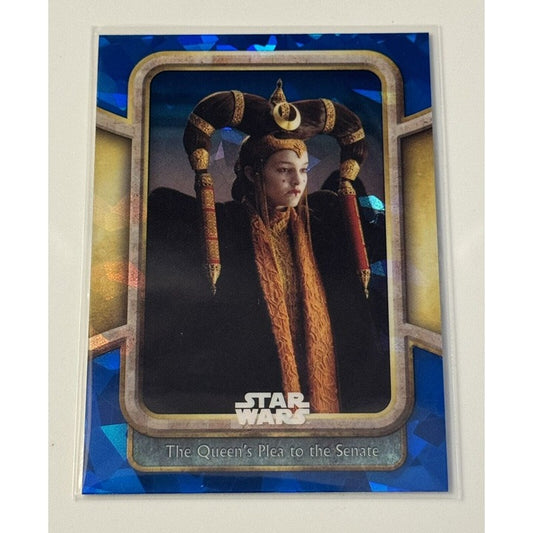 2024 Topps Chrome Blue Sapphire Star Wars Phantom Menace - Queen Amidala Card 60