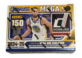Sealed 2024 25 Donruss NBA Mega Box basketball trading cards with Stephen Curry cover