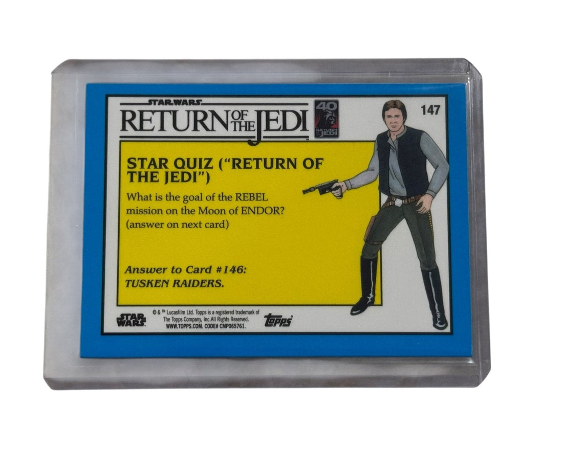Boba Fett Attacks Star Wars Return of the Jedi blue cracked ice foil collectible card