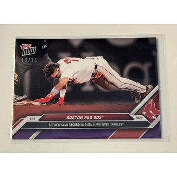 13/25* Boston Red Sox Club Record 9 SBs /Yankees Win 2024 MLB TOPPS NOW Card 304