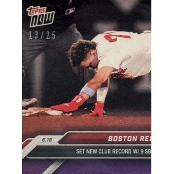 Limited edition 2024 Boston Red Sox Topps Now baseball card 13/25 club record design