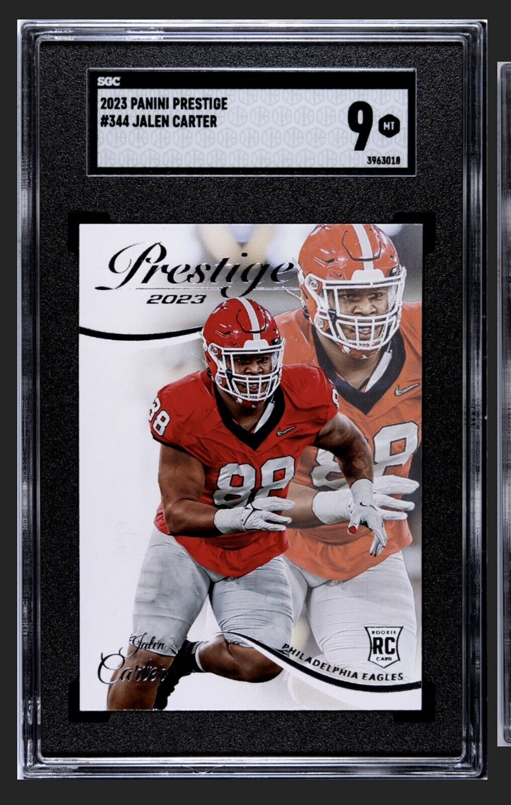 2023 Prestige Football Jalen Carter RC UGA/NFL Eagles Rookie #34 LOW POP - SGC 9