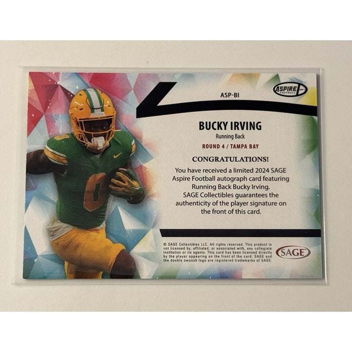 2024 Sage Aspire Bucky Irving autographed rookie football card Oregon Ducks limited edition