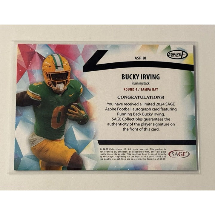 2024-SAGE ASPIRE-BUCKY IRVING RC* Auto FOIL ROOKIE Card ASP- BI - OREGON-TB Bucs