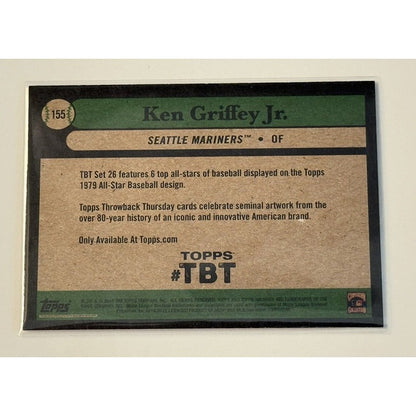 2019 Topps Throwback Thursday TBT Ken Griffey Jr. #155 MLB Seattle Mariners HOF*
