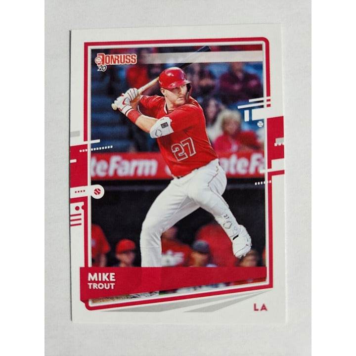 Mike Trout 2020 Panini Donruss baseball card #129 Los Angeles Angels