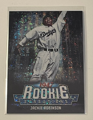 2015 Topps Chrome Update trading card features the iconic Jackie Robinson RSC-16
