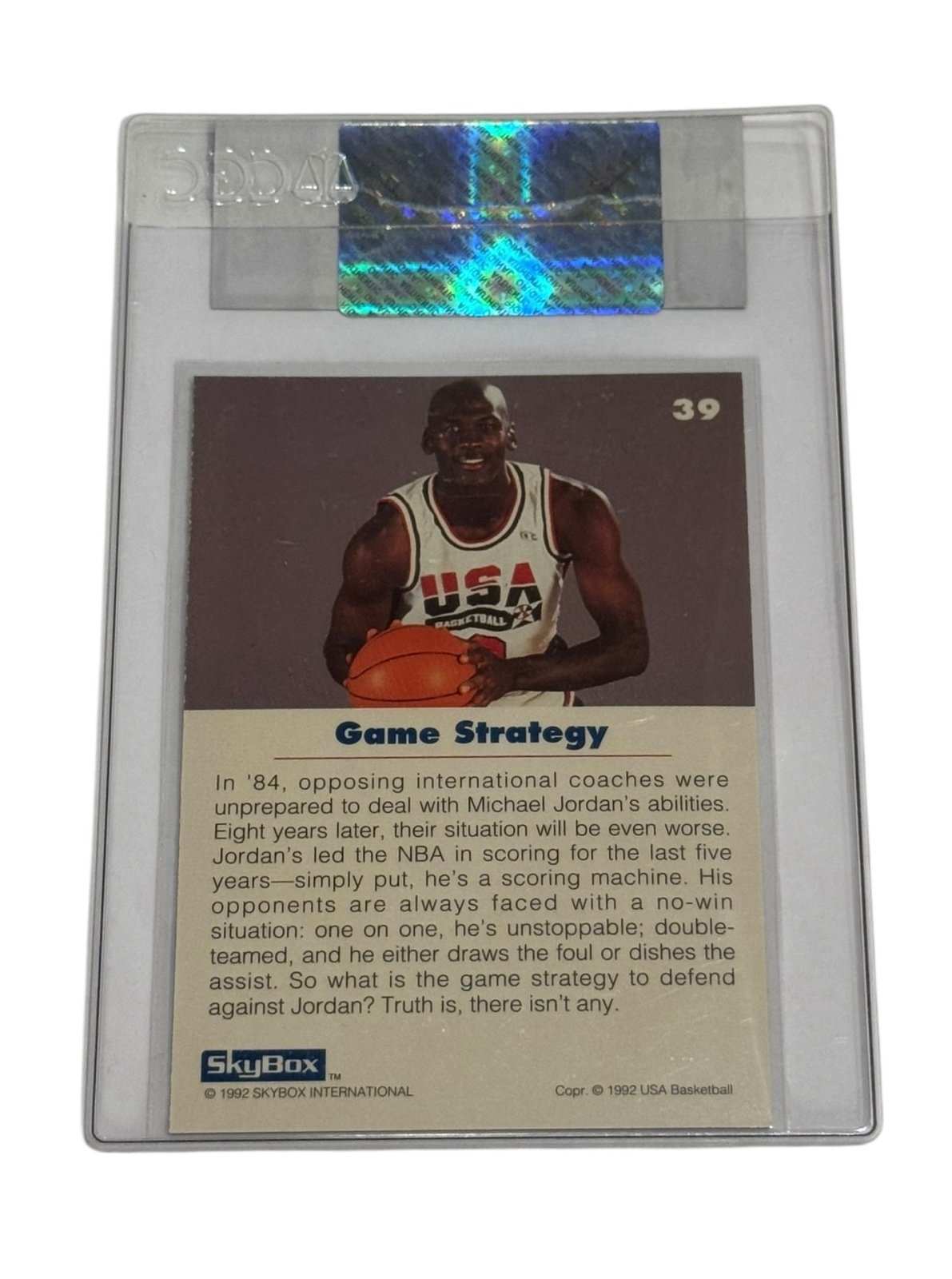 1992 SkyBox USA Basketball Michael Jordan Game Strategy card CGC certified authentic in protective case