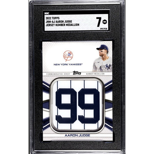 2022 Aaron Judge* #JNM-AJ - Topps Commemorative Jersey 99 Medallion Card - SGC 7