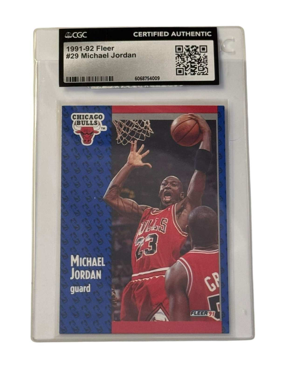 Michael Jordan Fleer 1991-92 Fleer Michael Jordan 29 CGC Certified Authentic Chicago Bulls NBA Legend
