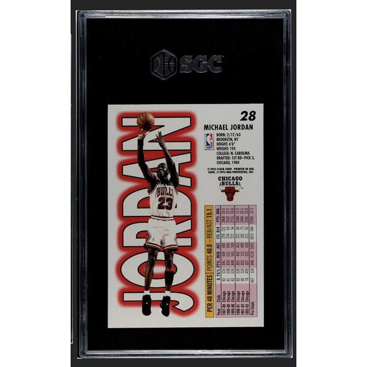 MICHAEL JORDAN Fleer 1993 Fleer MICHAEL JORDAN (HOF) 10 Scoring Champ NBA Chicago Bulls 28 - SGC 8