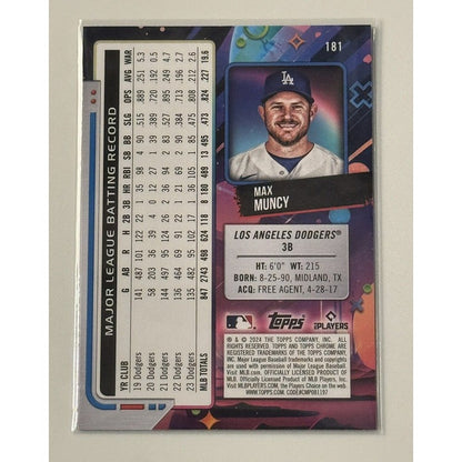 67/99 COLOR MATCH! 2024 Topps Chrome Cosmic Max Muncy BLUE Refractor Dodgers MLB