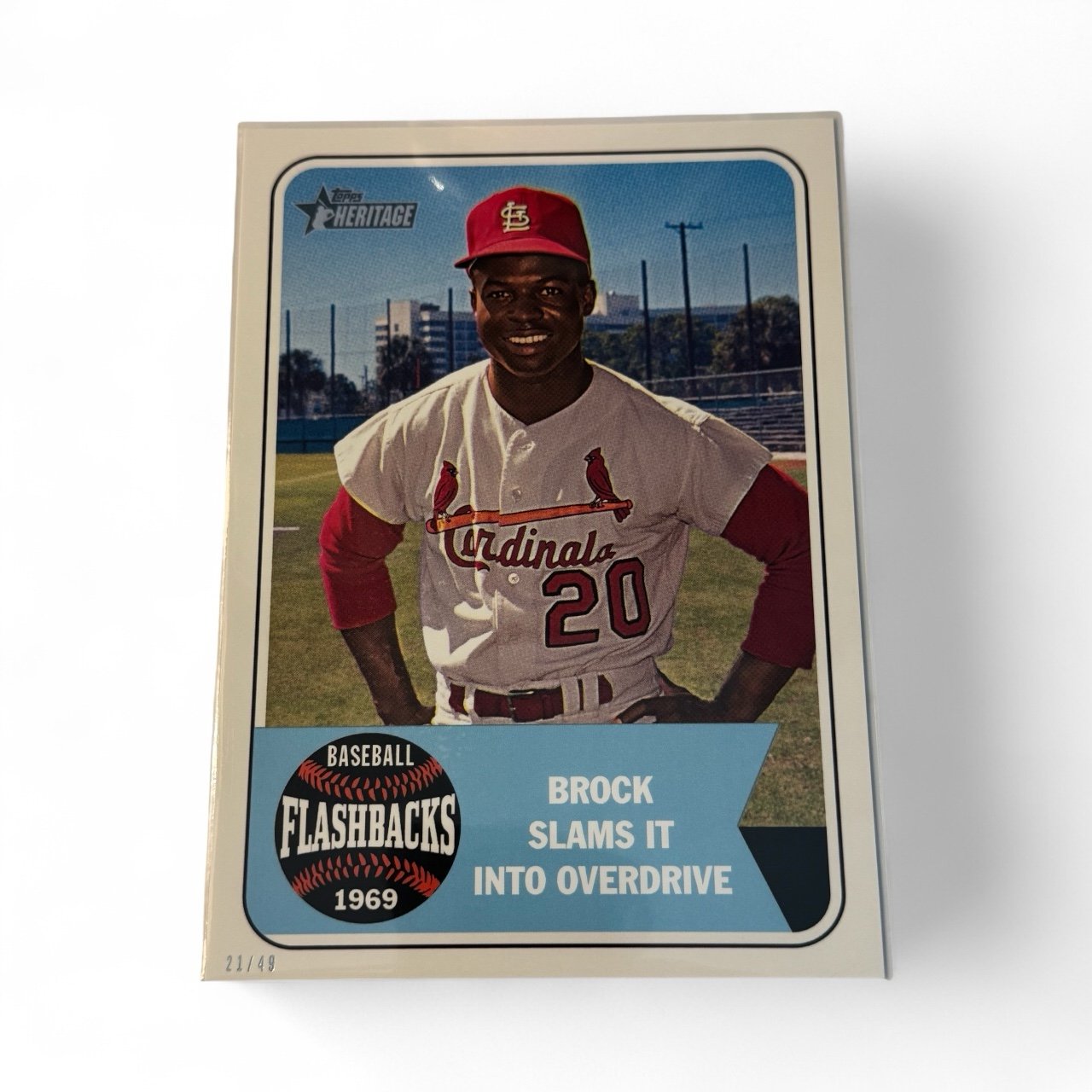 /49 OVERSIZED* Lou Brock 2018 Topps Heritage FB BF-LB 1969 MLB St Lois Cardinals