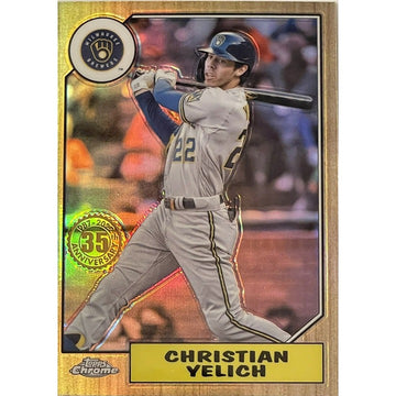 2022 Topps Chrome Christian Yelich Refractor 35th Anniversary MLB Brewers 87BC-6