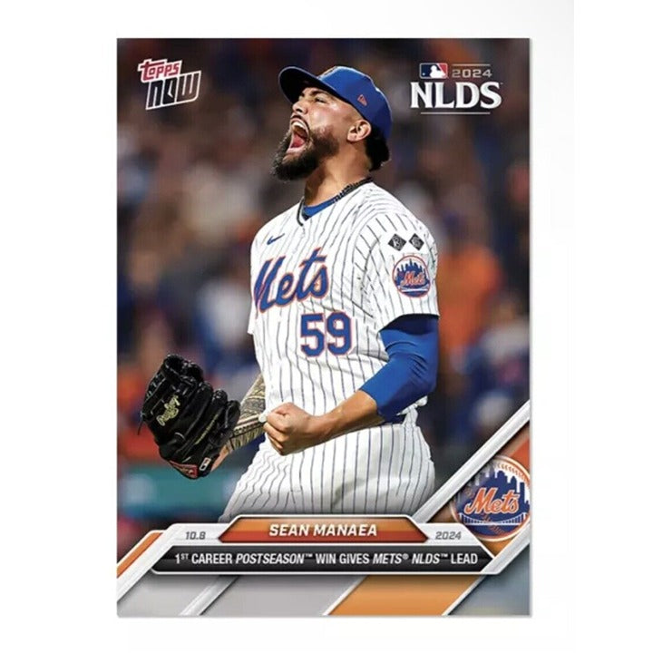 Sean Manaea* 1st Postseason Win Mets 2024 MLB Topps NOW NY Mets Card 814 IN HAND