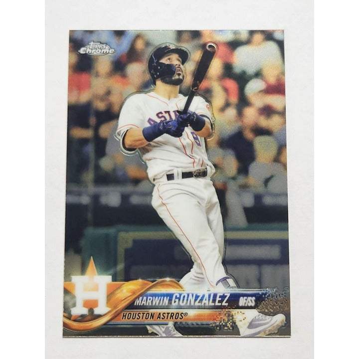 2018 Topps Chrome Marwin Gonzalez Houston Astros MLB World Series baseball card