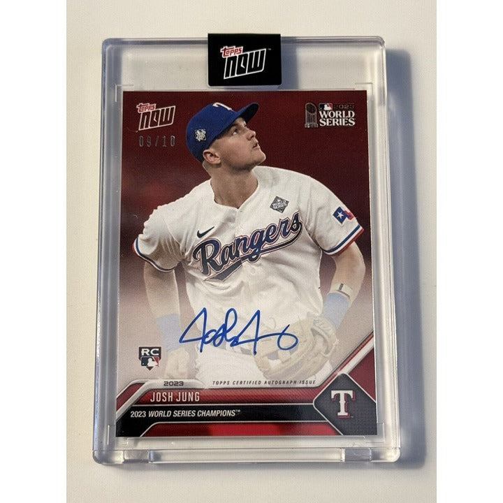 9/10* Josh Jung RC 2023 Topps NOW World Series Champs On Card Auto Texas IN HAND