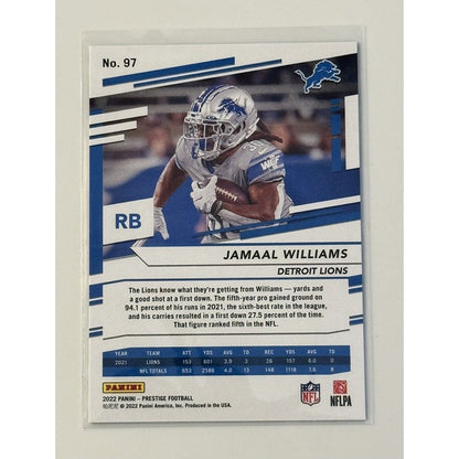 2022 Panini Prestige Jamaal Williams - NFL NFC Detroit Lions - Football Card #97