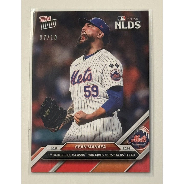 7/10* Sean Manaea* 1st Postseason Win Mets 2024 MLB Topps NOW - NY Mets Card 814