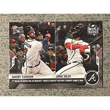 Dansby Swanson / Jorge Soler - 2021 MLB World Series TOPPS NOW Card #1026 Braves