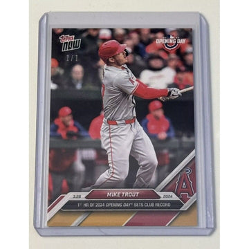 1/1* Mike Trout Low Pop! 2024 Topps Now LA Angels Opening Day HR Card 6 PR 1550*