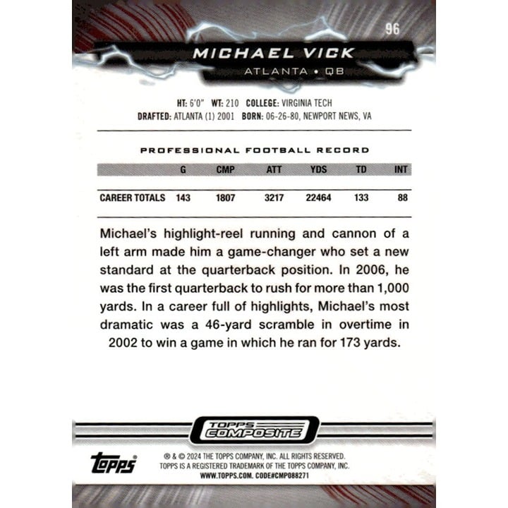 2023 Topps Composite NFL Football Michael Vick Atlanta Falcons - Dirty Birds #96