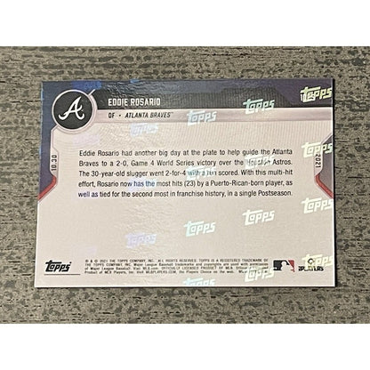 2021 TOPPS NOW® 33/49 EDDIE ROSARIO Card #1025 Most Hits 23 World Series Braves*