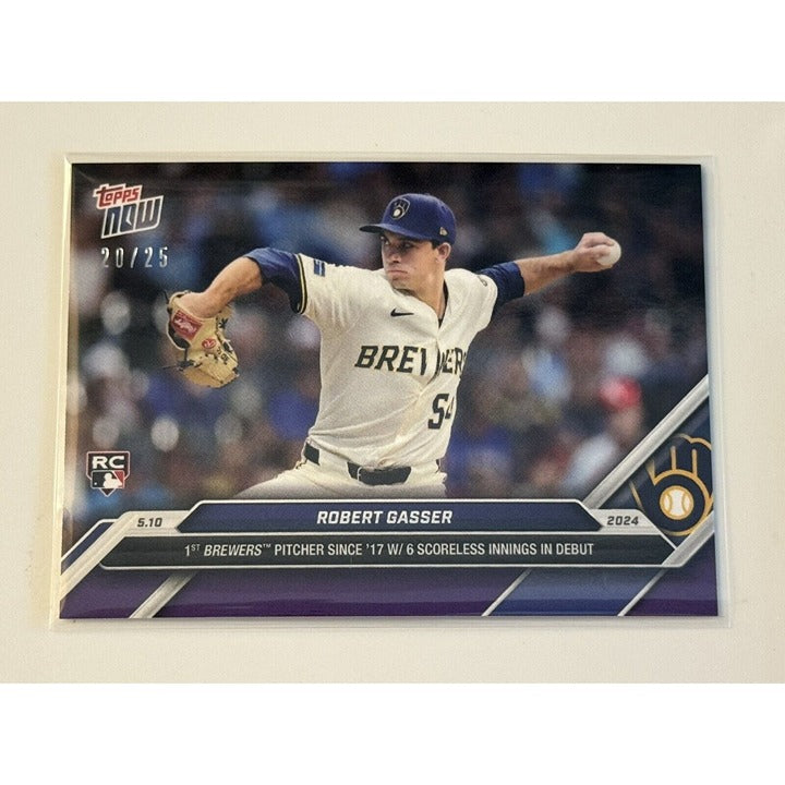Robert Gasser RC 20/25 2024 MLB TOPPS NOW 1st WIN DEBUT #174 Mil Brewers IN HAND