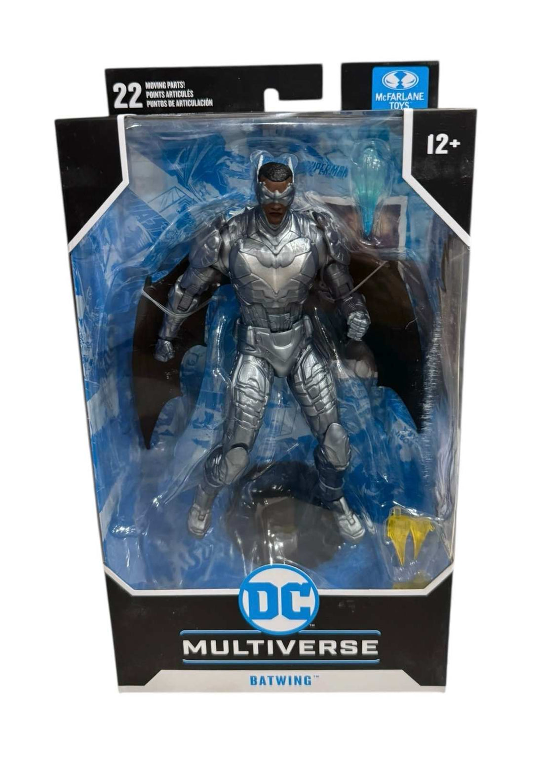 McFarlane DC Multiverse Batwing 7-inch action figure in sealed packaging with articulated armor and accessories