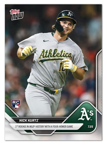 NICK KURTZ RC* - 2025 MLB Topps NOW 1st ROOKIE IN MLB HISTORY W/ FOUR-HOMER GAME