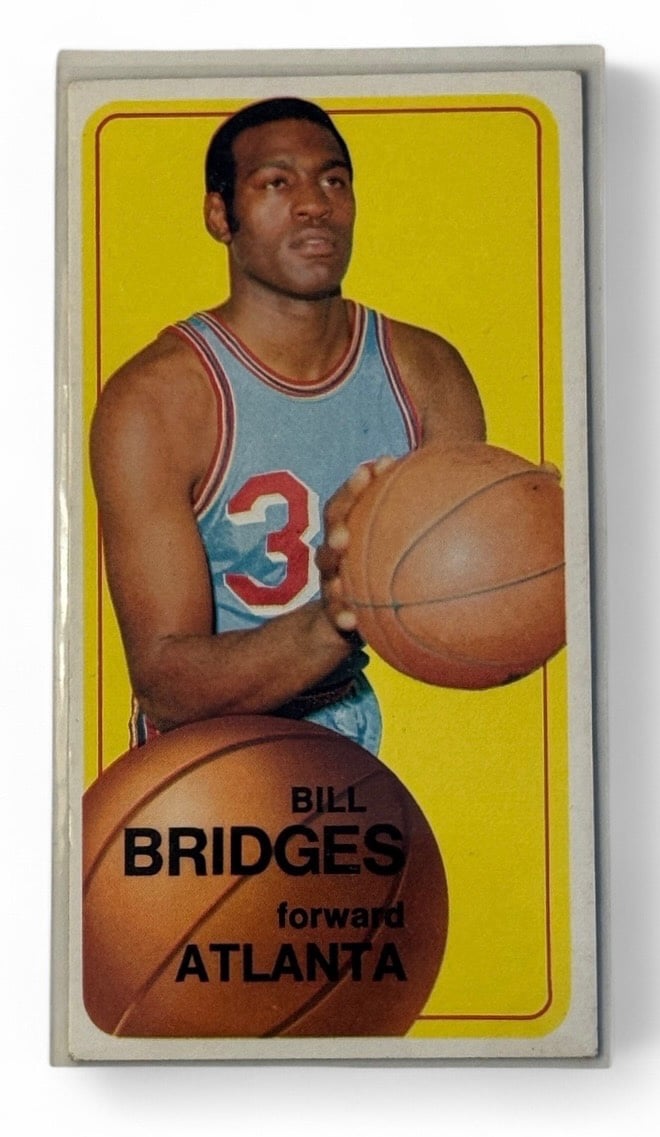 1970-71 Topps Bill Bridges Tallboy Card
#71 NBA Atlanta Hawks - "Sharp Corners!"