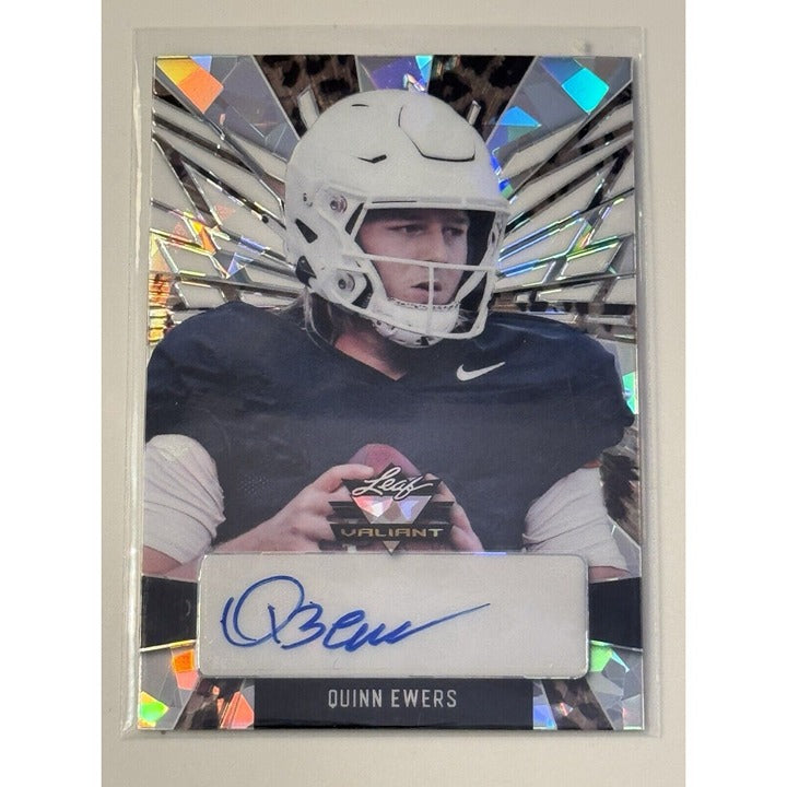 3/5 Quinn Ewers RC* Auto - 2022 Leaf Valiant NCAA TEXAS Longhorns - Card #PA-QE1