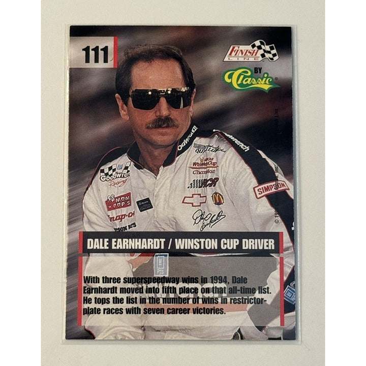 1995 Classic Finish Line Dale Earnhardt Goodwrench Silver NASCAR trading card