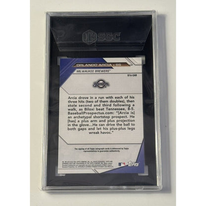 2016 Bowman's Best 3/5 Orlando Arcia RED Refractor Auto B16-OAR Braves - SGC 9.5