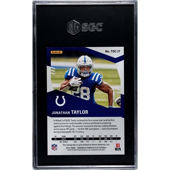 2020 Panini Chronicles Jonathan Taylor rookie card 31/99 autographed graded 9.5 NFL Colts