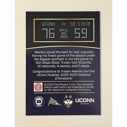 Tristen Newton* RC* 182/250* 2022 Campus Collection Players Trunk UCONN Huskies*