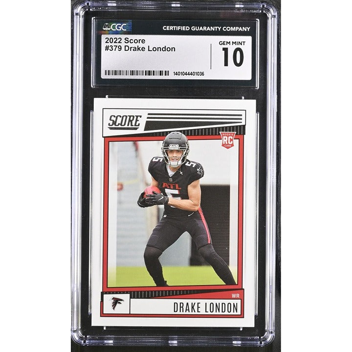 2022 - Score - NFL Atlanta Falcons - WR Drake London - #379 CGC 10 - Rookie Card