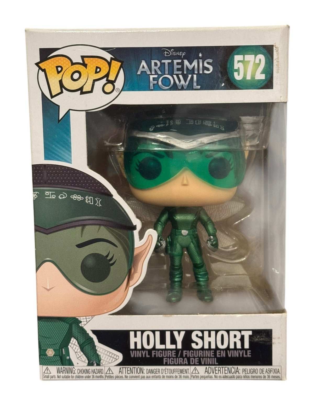 Sealed Funko Pop Disney Artemis Fowl Holly Short #572 vinyl figure in green tactical outfit with fairy wings collectible in box