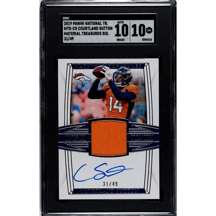 2019 Panini National Treas. Courtland Sutton Auto 31/49 SGC 10 Mat. Sig. MTS-CS*