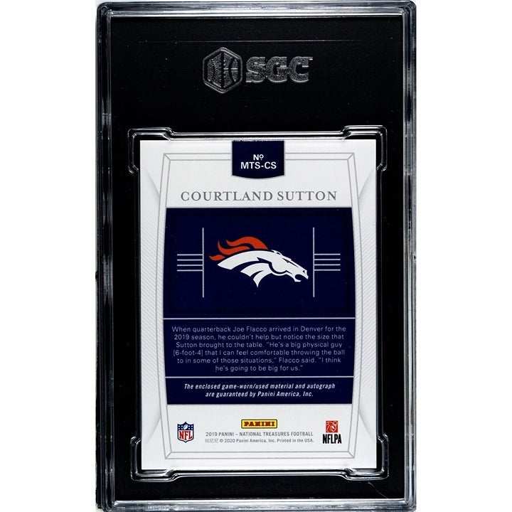 2019 Panini National Treasures Courtland Sutton autographed limited edition graded football card
