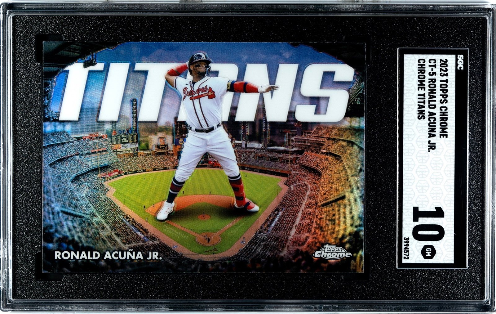2023 Topps Chrome Ronald Acuna Jr Chrome Titans #CT-5 MLB ATL Braves MVP SGC 10