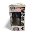 Funko Pop Thanos in the Garden #579 collectible figure from Marvel Avengers Endgame with damaged arm in sealed box