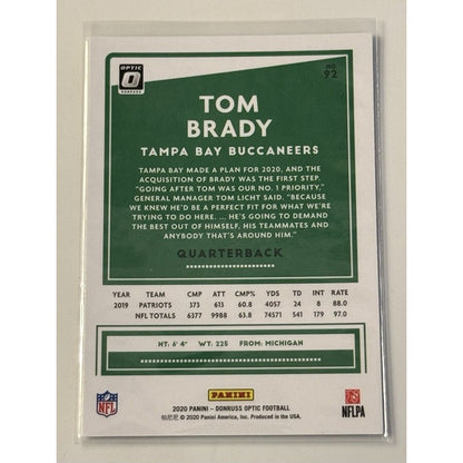 TOM BRADY* 2020-21 Panini Donruss Optic SILVER Prizm #92 NFL TAMPA BAY BUCS GOAT