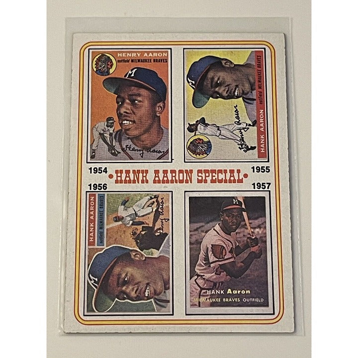 1974 Topps Hank Aaron* Major League Records Card #2 MLB ATL/Milwaukee Braves HOF
