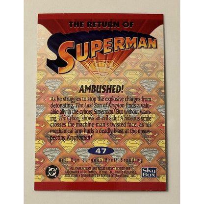 1993 SkyBox Superman: Man of Steel: - The Return Of Superman DC Comics - Card 47